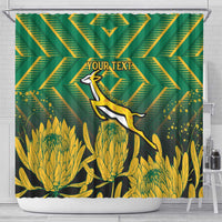 South Africa Rugby Custom Shower Curtain Forever Green Forever Gold