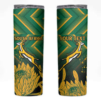 South Africa Rugby Custom Skinny Tumbler Forever Green Forever Gold