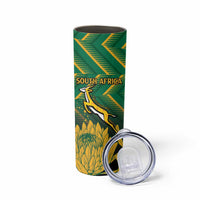 South Africa Rugby Custom Skinny Tumbler Forever Green Forever Gold