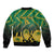 South Africa Rugby Custom Sleeve Zip Bomber Jacket Forever Green Forever Gold