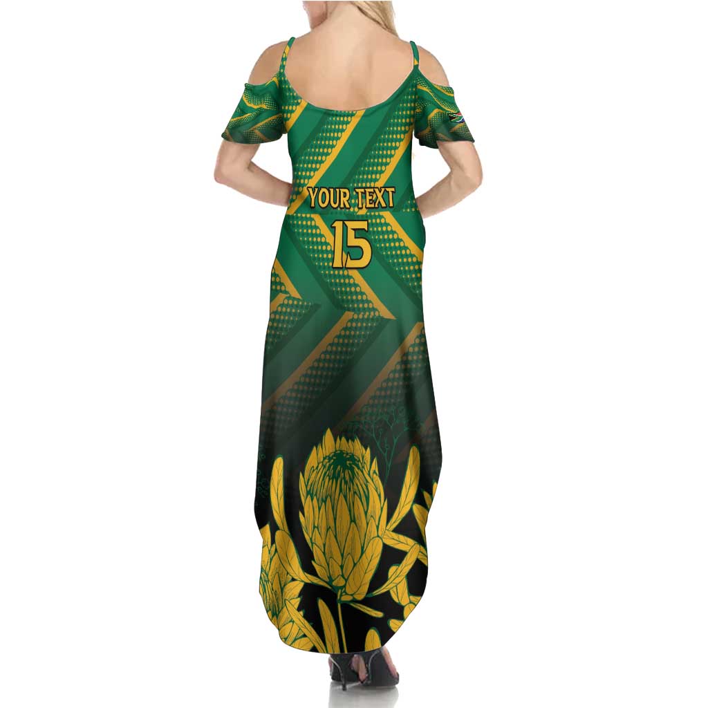 South Africa Rugby Custom Summer Maxi Dress Forever Green Forever Gold