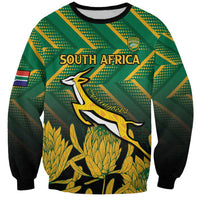 South Africa Rugby Custom Sweatshirt Forever Green Forever Gold