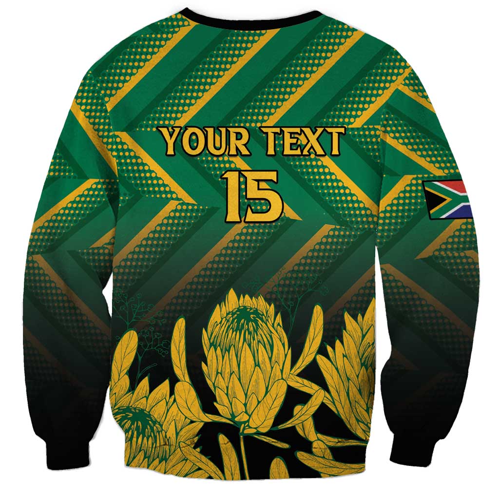South Africa Rugby Custom Sweatshirt Forever Green Forever Gold