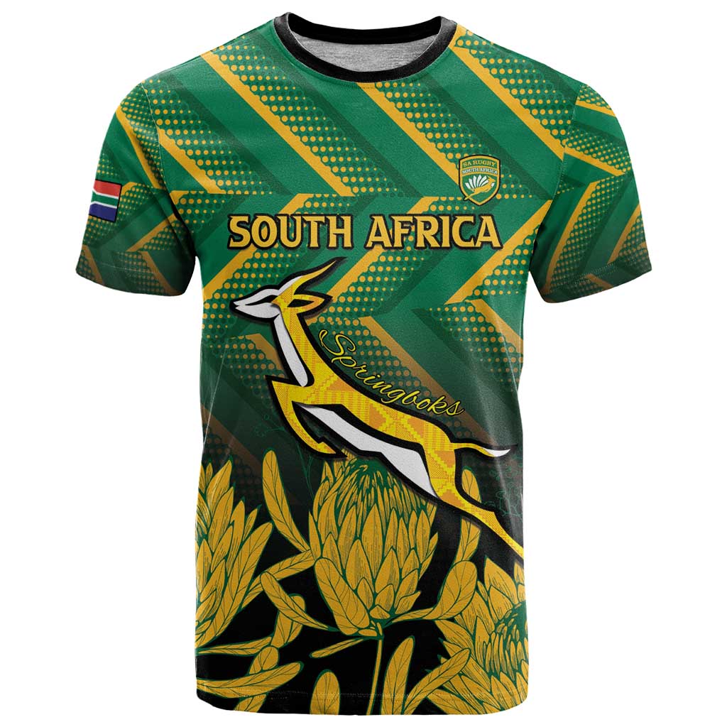 South Africa Rugby Custom T Shirt Forever Green Forever Gold