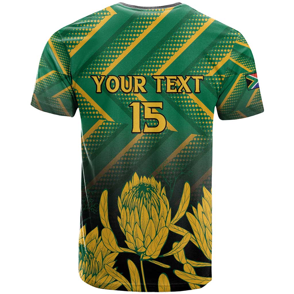 South Africa Rugby Custom T Shirt Forever Green Forever Gold