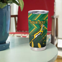 South Africa Rugby Custom Tumbler Cup Forever Green Forever Gold