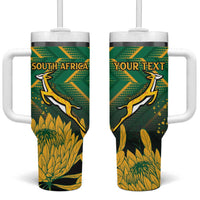 South Africa Rugby Custom Tumbler With Handle Forever Green Forever Gold