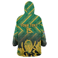 South Africa Rugby Custom Wearable Blanket Hoodie Forever Green Forever Gold