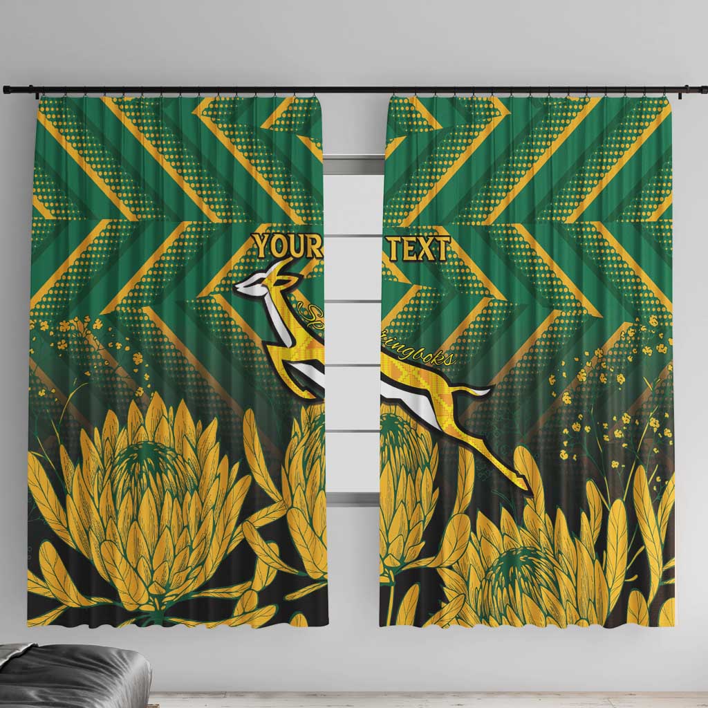 South Africa Rugby Custom Window Curtain Forever Green Forever Gold