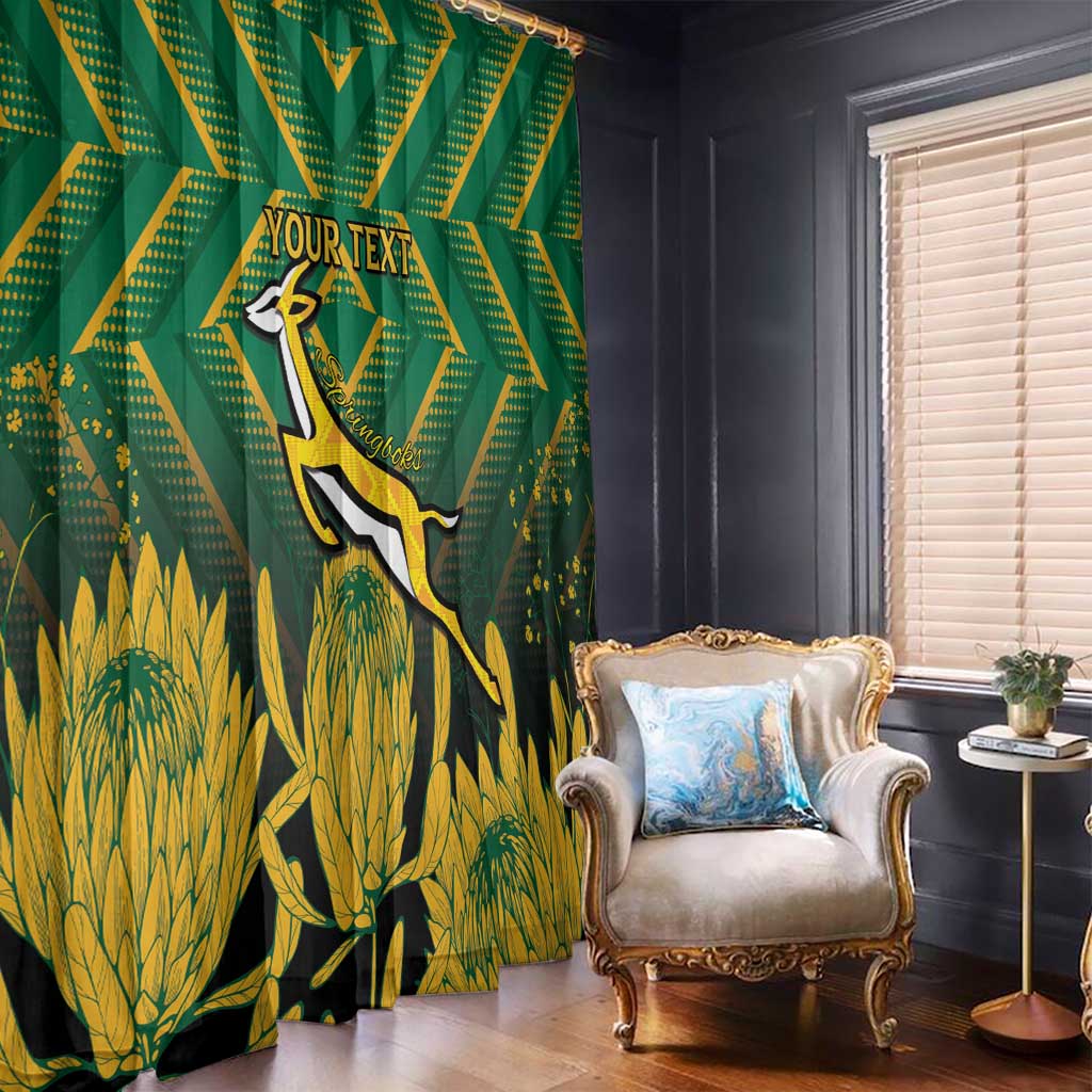 South Africa Rugby Custom Window Curtain Forever Green Forever Gold