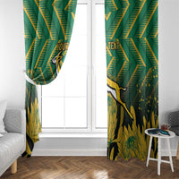 South Africa Rugby Custom Window Curtain Forever Green Forever Gold