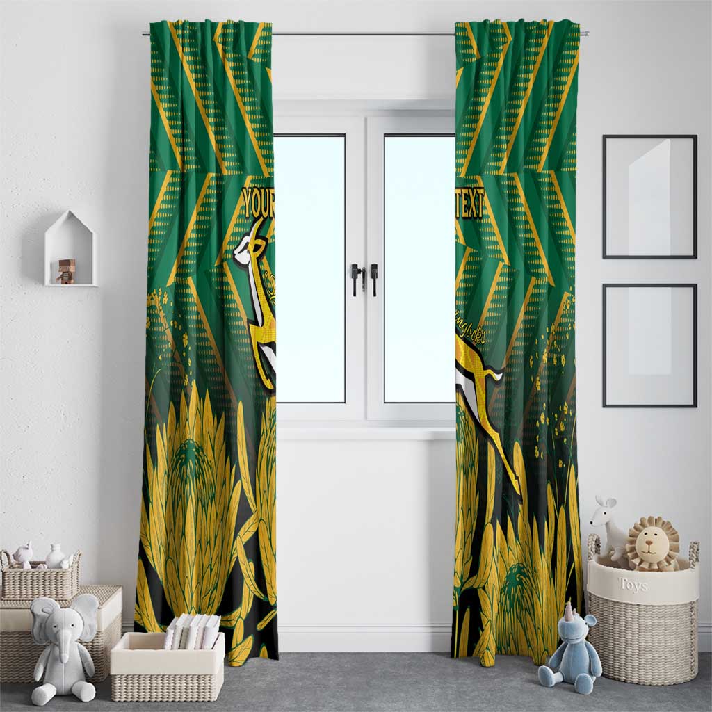 South Africa Rugby Custom Window Curtain Forever Green Forever Gold