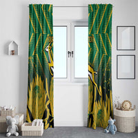 South Africa Rugby Custom Window Curtain Forever Green Forever Gold