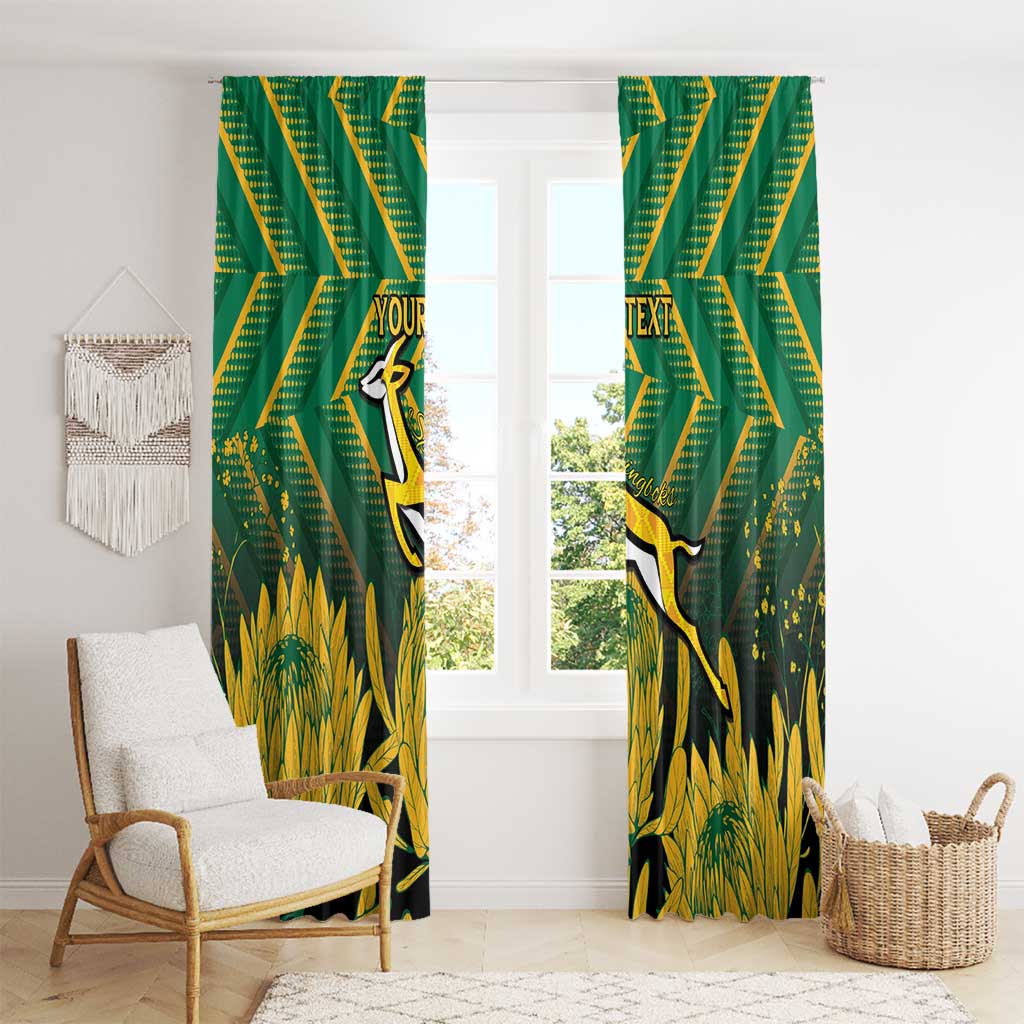 South Africa Rugby Custom Window Curtain Forever Green Forever Gold