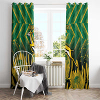 South Africa Rugby Custom Window Curtain Forever Green Forever Gold