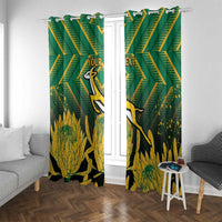 South Africa Rugby Custom Window Curtain Forever Green Forever Gold