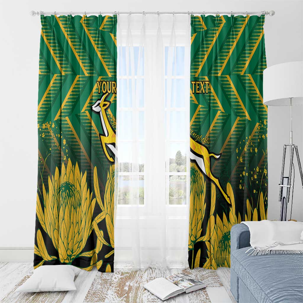 South Africa Rugby Custom Window Curtain Forever Green Forever Gold