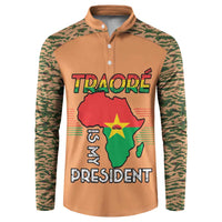 Africa in Solidarity with Traore Button Sweatshirt Africa For Africans