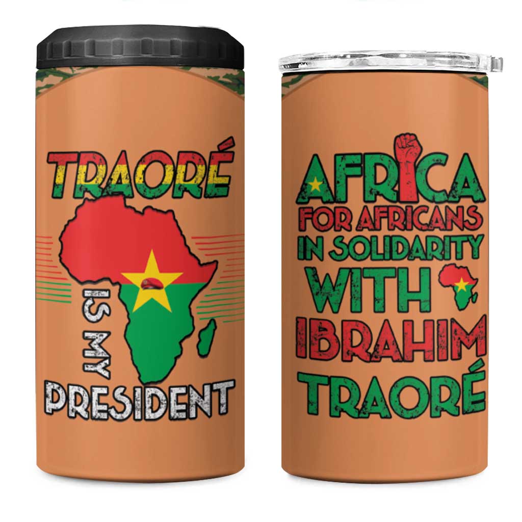 Africa in Solidarity with Traore 4 in 1 Can Cooler Tumbler Africa For Africans