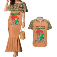 Africa in Solidarity with Traore Couples Matching Mermaid Dress and Hawaiian Shirt Africa For Africans
