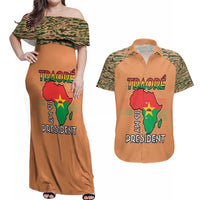 Africa in Solidarity with Traore Couples Matching Off Shoulder Maxi Dress and Hawaiian Shirt Africa For Africans