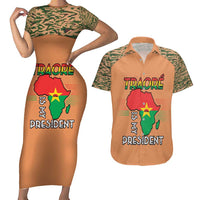Africa in Solidarity with Traore Couples Matching Short Sleeve Bodycon Dress and Hawaiian Shirt Africa For Africans