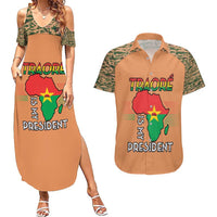 Africa in Solidarity with Traore Couples Matching Summer Maxi Dress and Hawaiian Shirt Africa For Africans