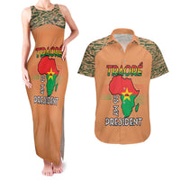 Africa in Solidarity with Traore Couples Matching Tank Maxi Dress and Hawaiian Shirt Africa For Africans
