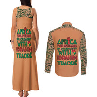 Africa in Solidarity with Traore Couples Matching Tank Maxi Dress and Long Sleeve Button Shirt Africa For Africans