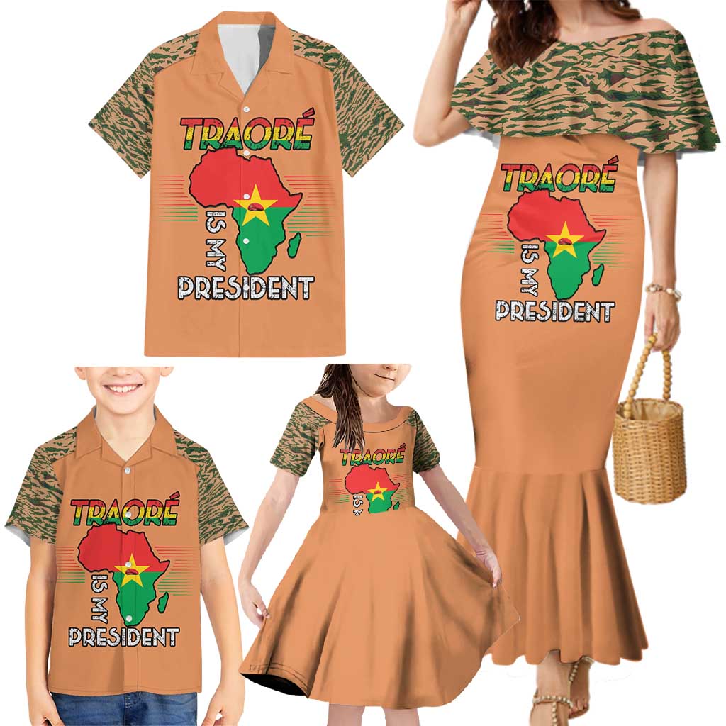 Africa in Solidarity with Traore Family Matching Mermaid Dress and Hawaiian Shirt Africa For Africans