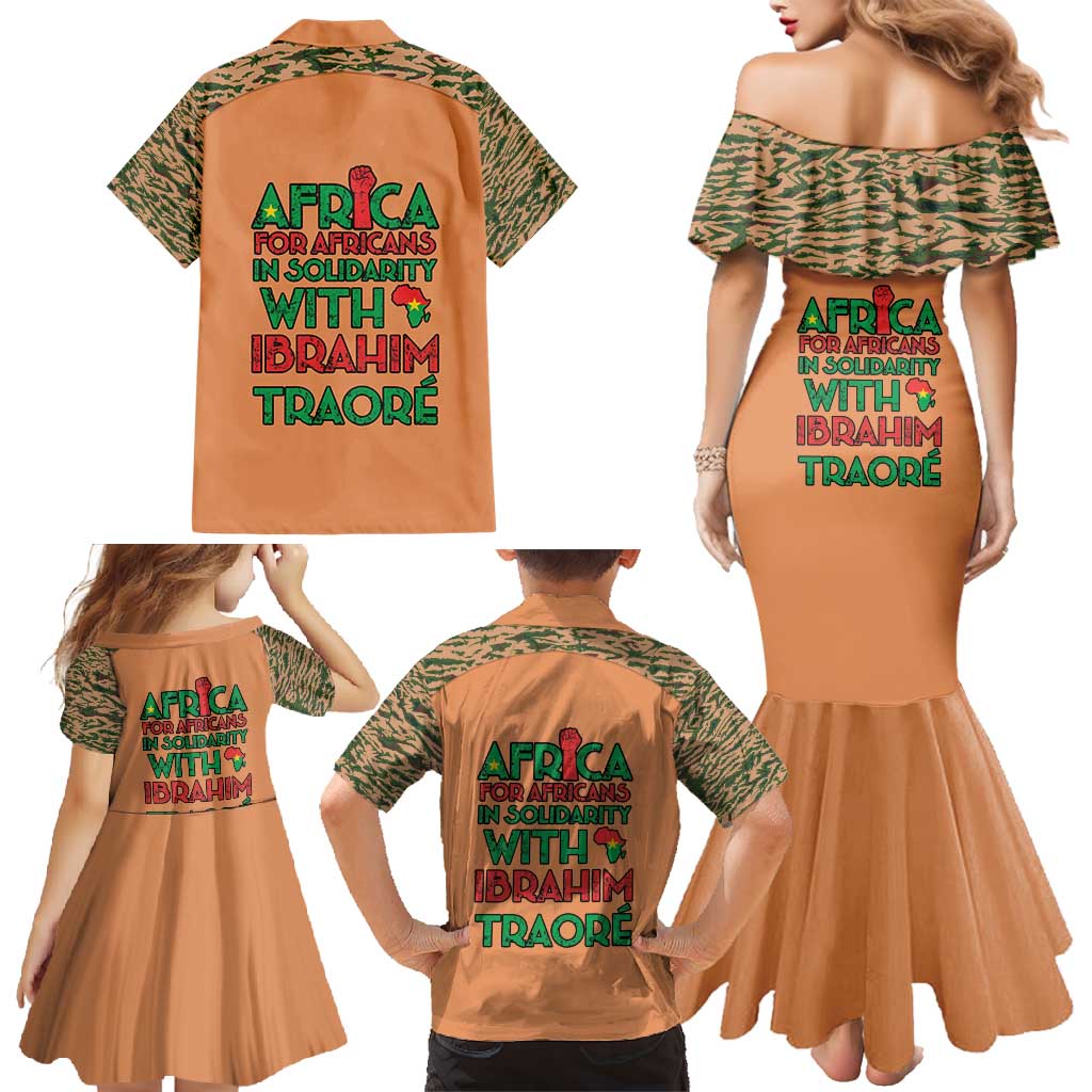 Africa in Solidarity with Traore Family Matching Mermaid Dress and Hawaiian Shirt Africa For Africans