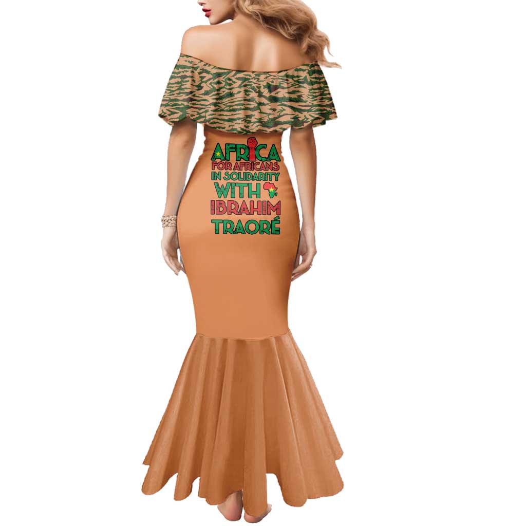 Africa in Solidarity with Traore Family Matching Mermaid Dress and Hawaiian Shirt Africa For Africans
