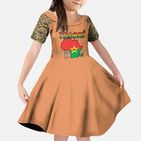 Africa in Solidarity with Traore Family Matching Off The Shoulder Long Sleeve Dress and Hawaiian Shirt Africa For Africans