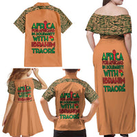 Africa in Solidarity with Traore Family Matching Off Shoulder Maxi Dress and Hawaiian Shirt Africa For Africans