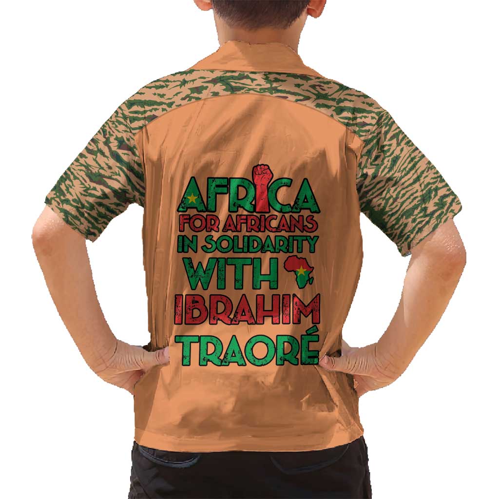 Africa in Solidarity with Traore Family Matching Off Shoulder Short Dress and Hawaiian Shirt Africa For Africans