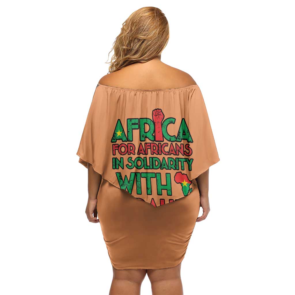 Africa in Solidarity with Traore Family Matching Off Shoulder Short Dress and Hawaiian Shirt Africa For Africans