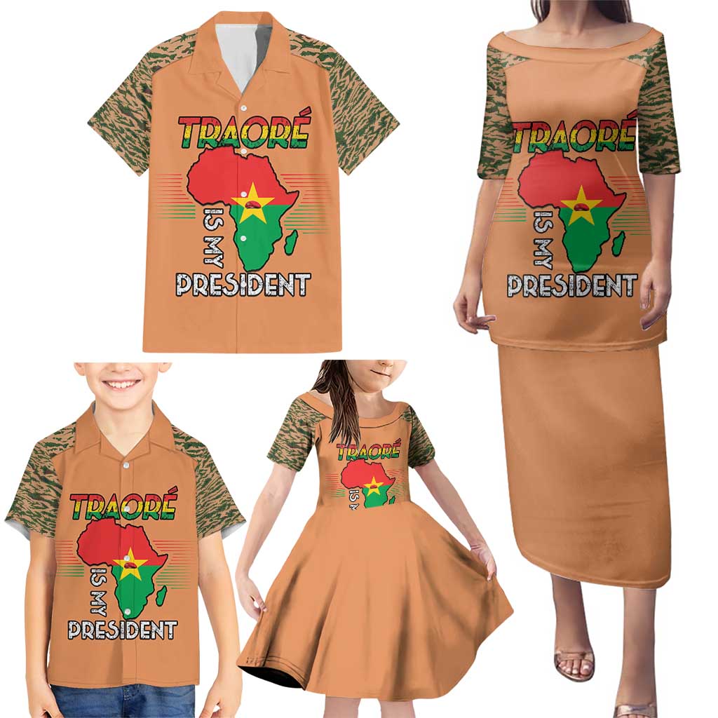 Africa in Solidarity with Traore Family Matching Puletasi and Hawaiian Shirt Africa For Africans