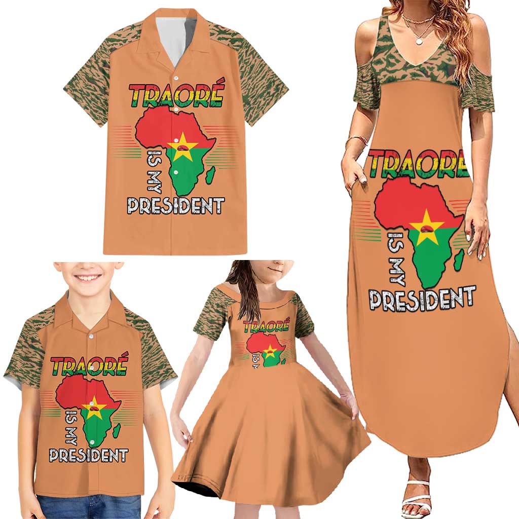 Africa in Solidarity with Traore Family Matching Summer Maxi Dress and Hawaiian Shirt Africa For Africans