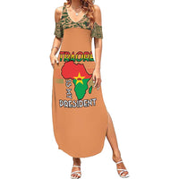 Africa in Solidarity with Traore Family Matching Summer Maxi Dress and Hawaiian Shirt Africa For Africans