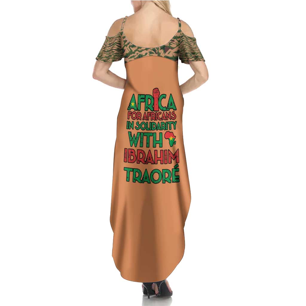 Africa in Solidarity with Traore Family Matching Summer Maxi Dress and Hawaiian Shirt Africa For Africans