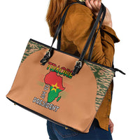 Africa in Solidarity with Traore Leather Tote Bag Africa For Africans