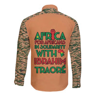 Africa in Solidarity with Traore Long Sleeve Button Shirt Africa For Africans
