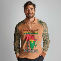 Africa in Solidarity with Traore Long Sleeve Polo Shirt Africa For Africans