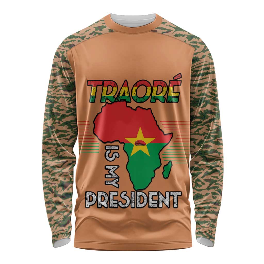 Africa in Solidarity with Traore Long Sleeve Shirt Africa For Africans