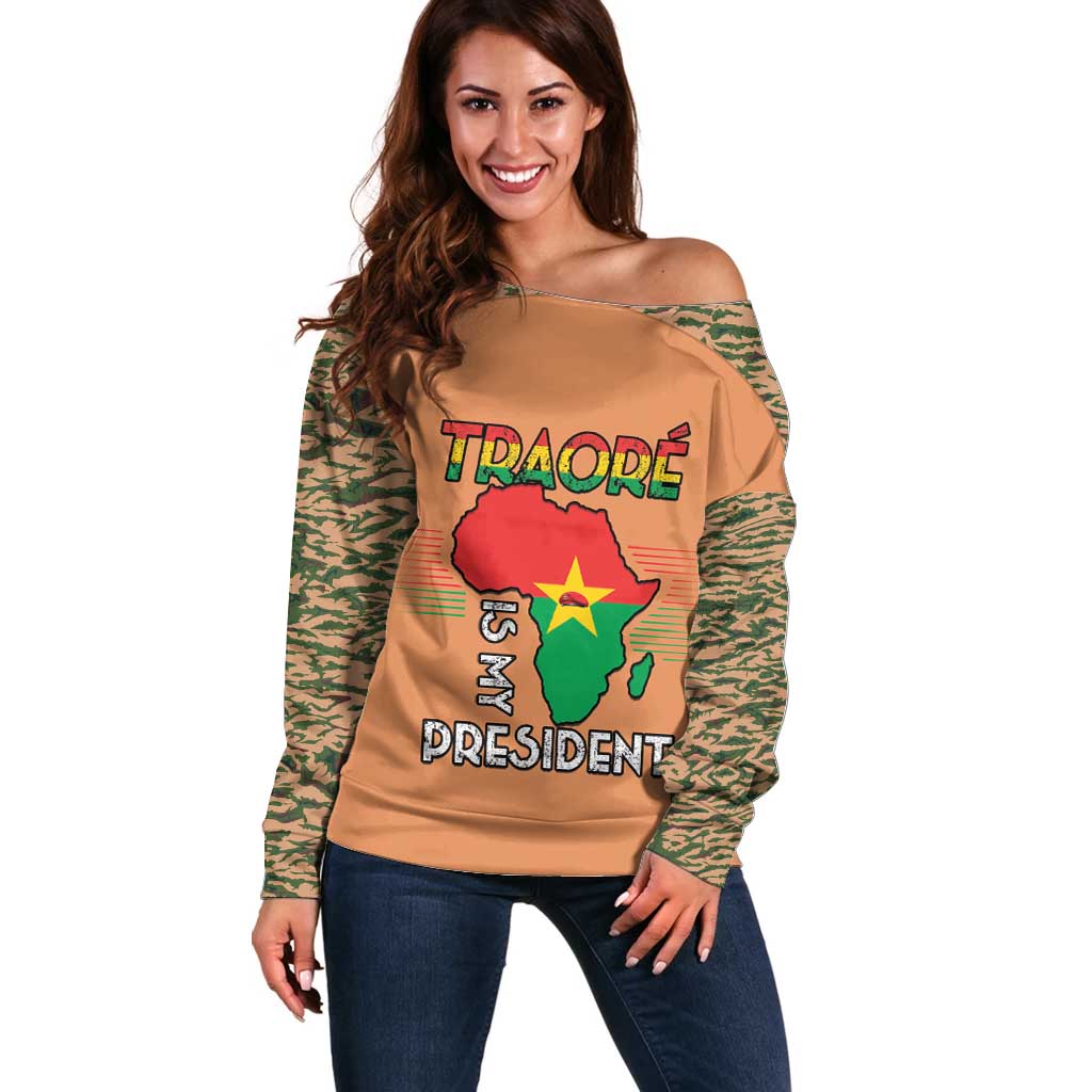 Africa in Solidarity with Traore Off Shoulder Sweater Africa For Africans
