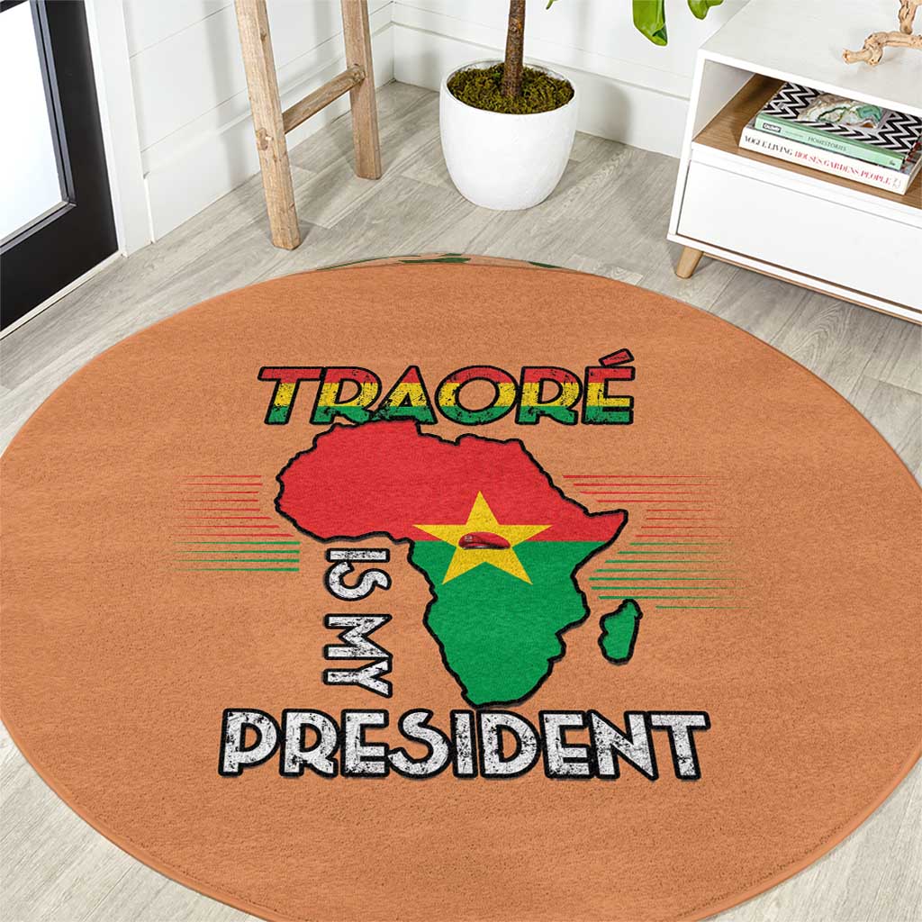 Africa in Solidarity with Traore Round Carpet Africa For Africans