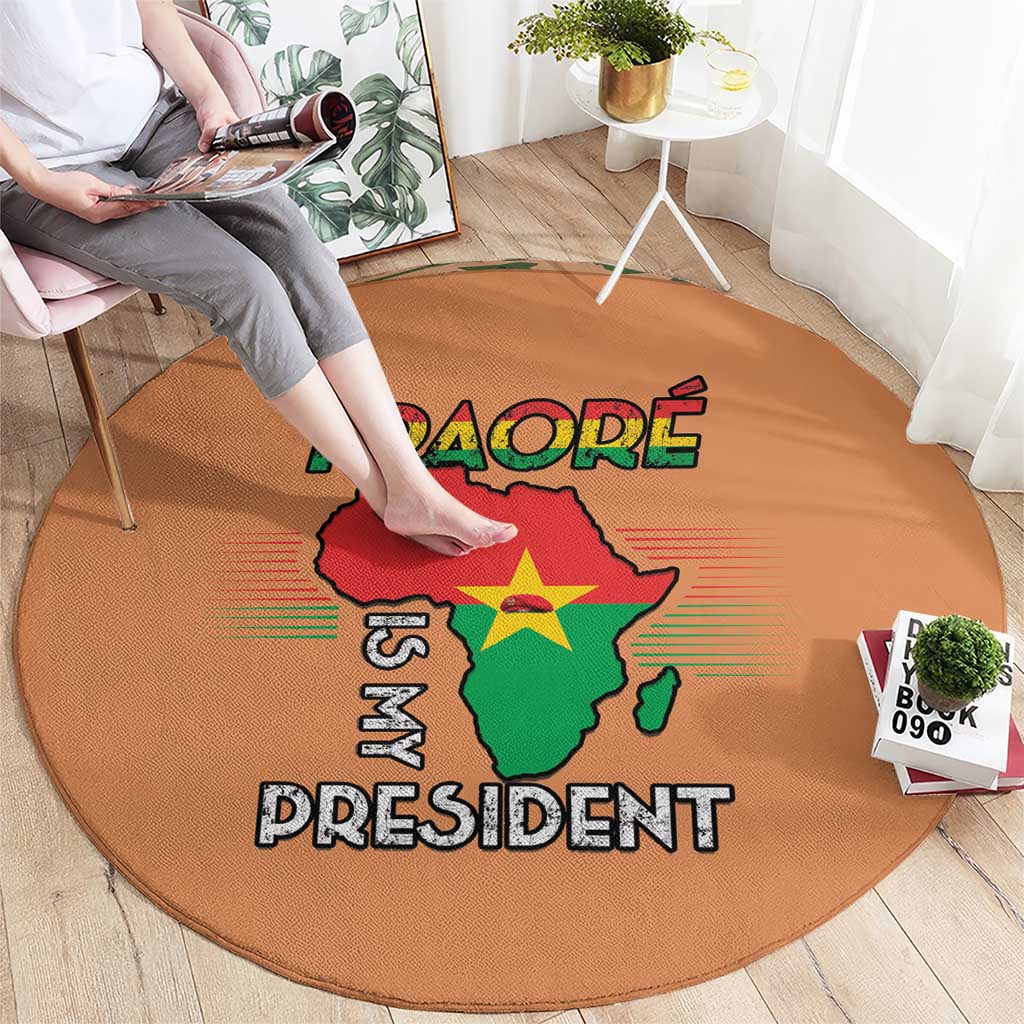 Africa in Solidarity with Traore Round Carpet Africa For Africans