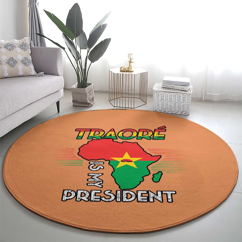 Africa in Solidarity with Traore Round Carpet Africa For Africans
