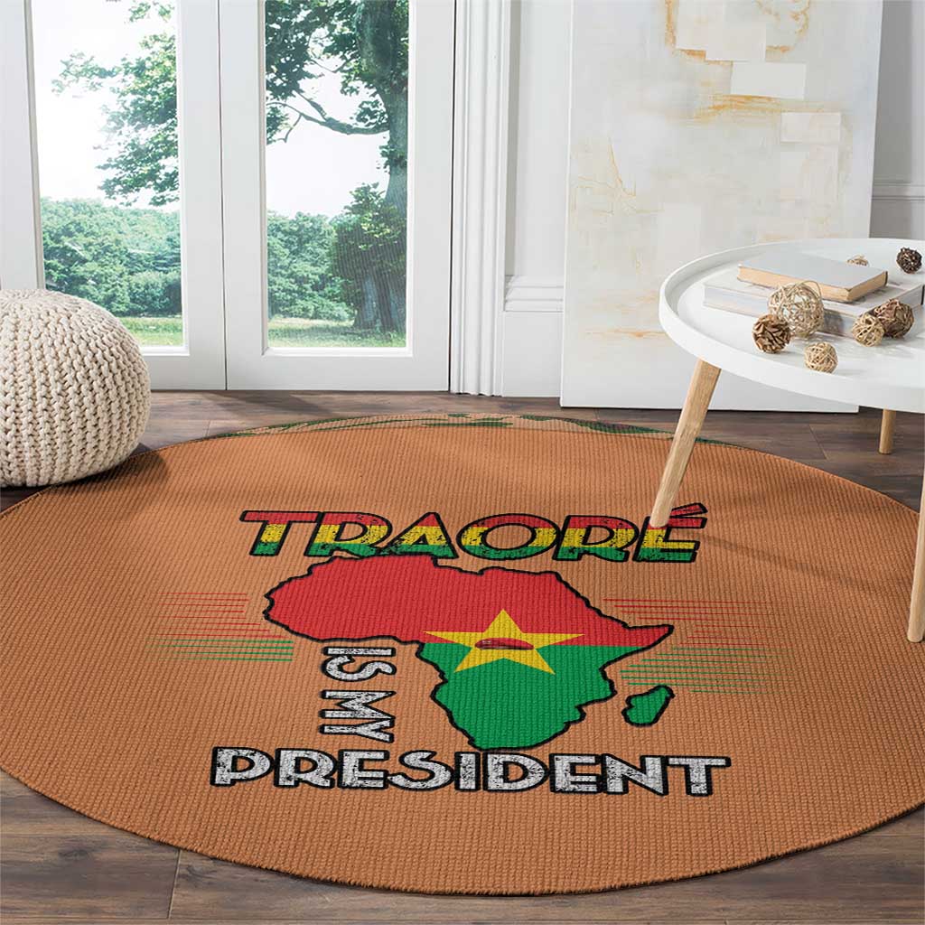 Africa in Solidarity with Traore Round Carpet Africa For Africans