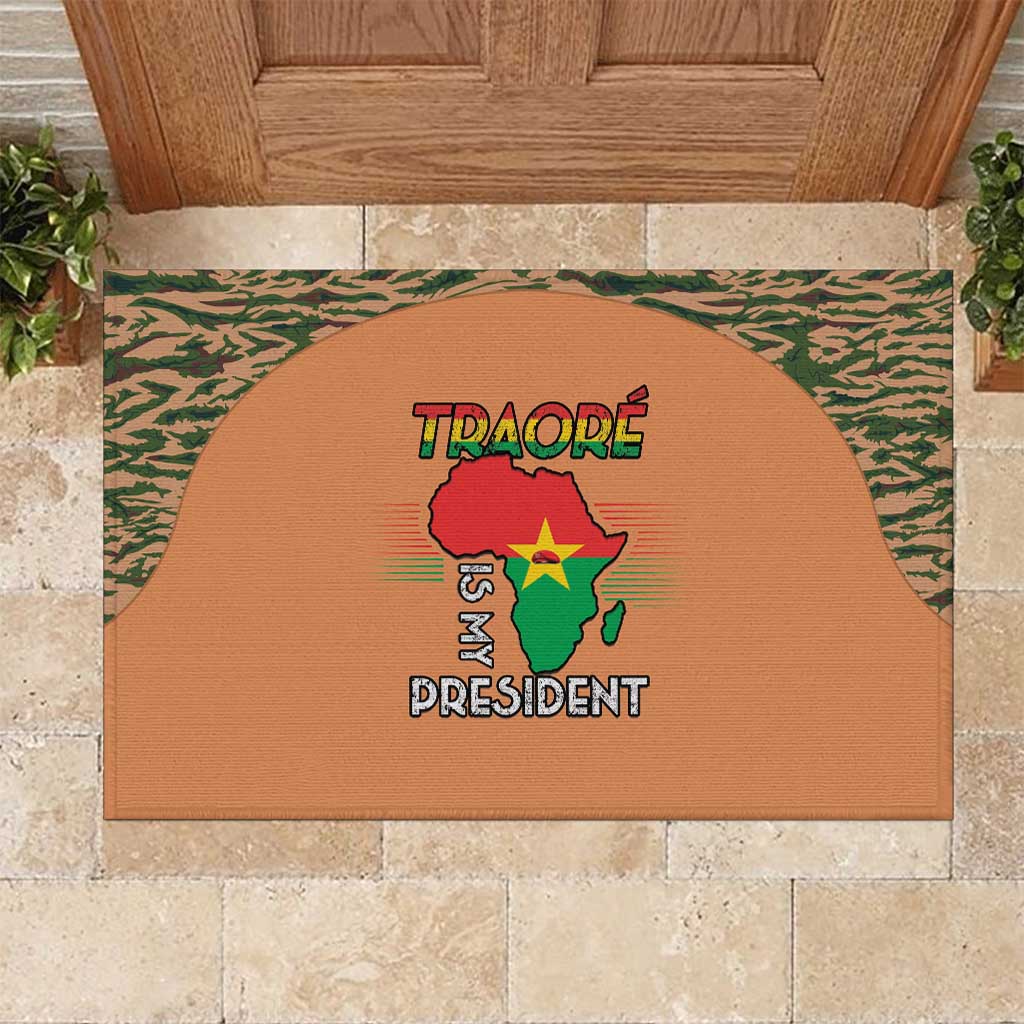 Africa in Solidarity with Traore Rubber Doormat Africa For Africans